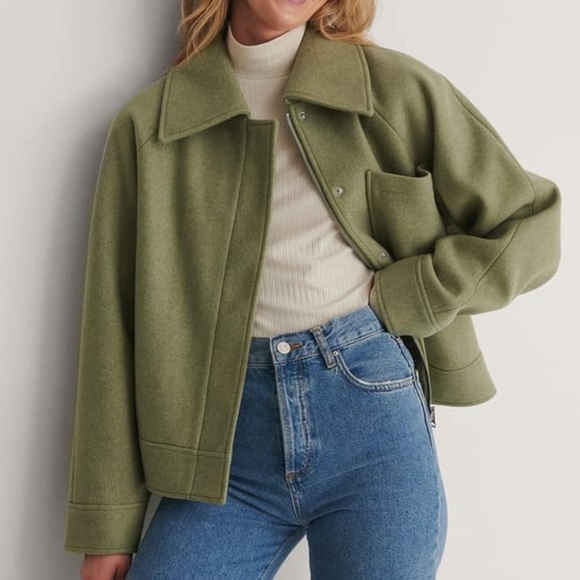 NA-KD Jackets & Blazers - NA-KD Oversized Short Chest Pocket Jacket